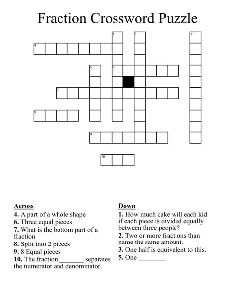 fraction crossword clue|fraction crossword puzzle.